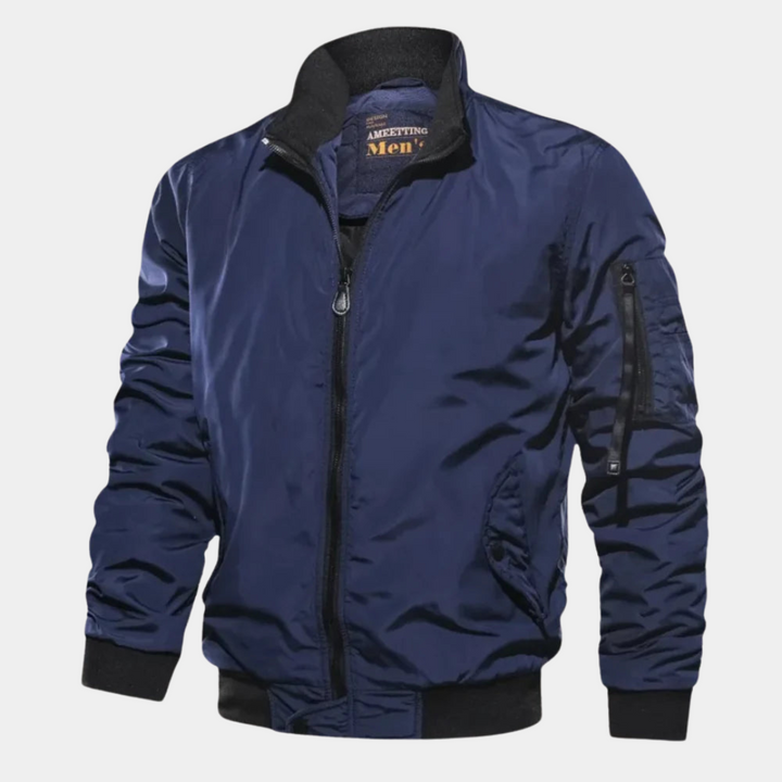 Lars Men's Wind-Resistant Bomber Jacket, perfect casual fall & winter outerwear for cold weather menswear.