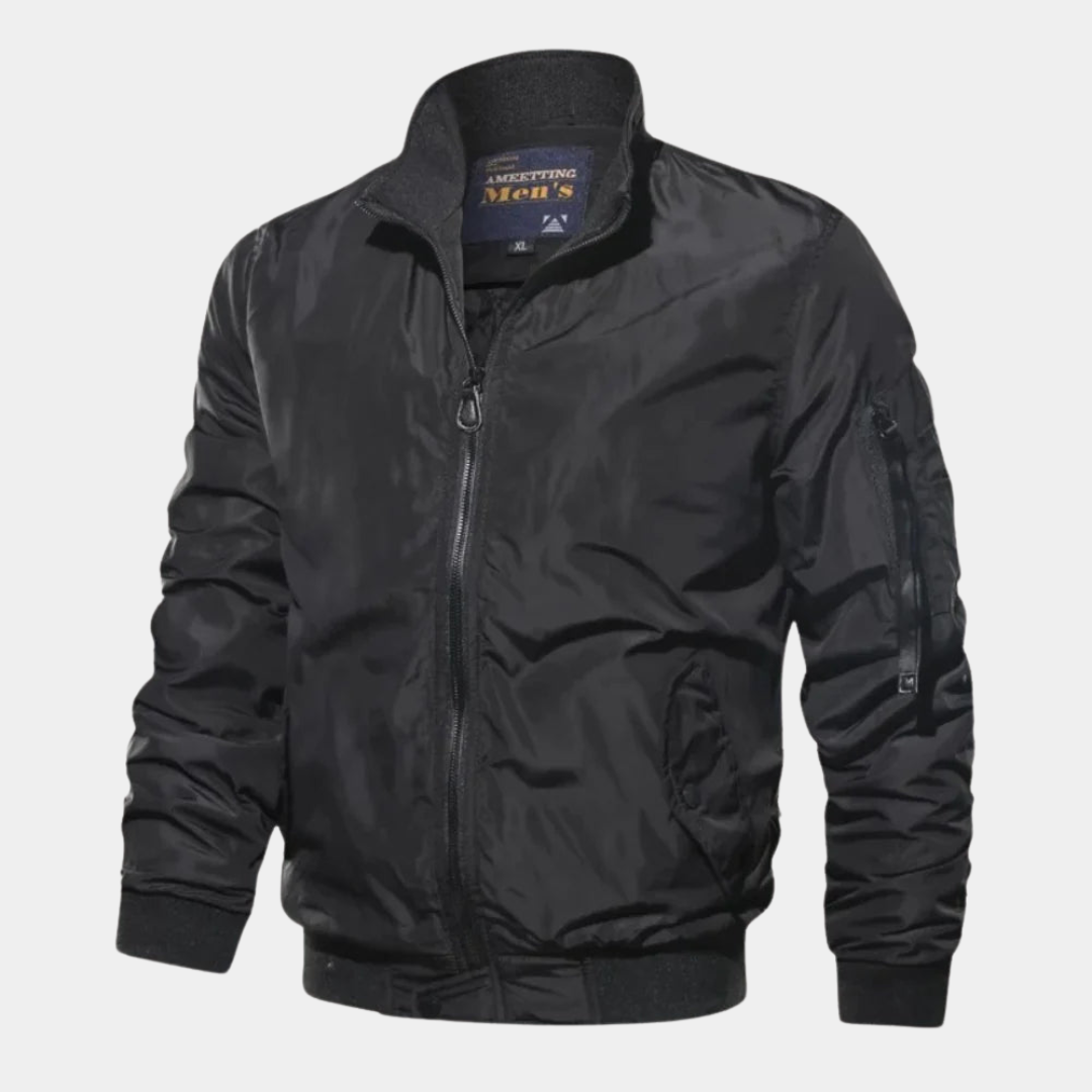 Stylish Lars men's bomber jacket, wind-resistant for fall fashion & winter outerwear. Ideal casual cold weather look.