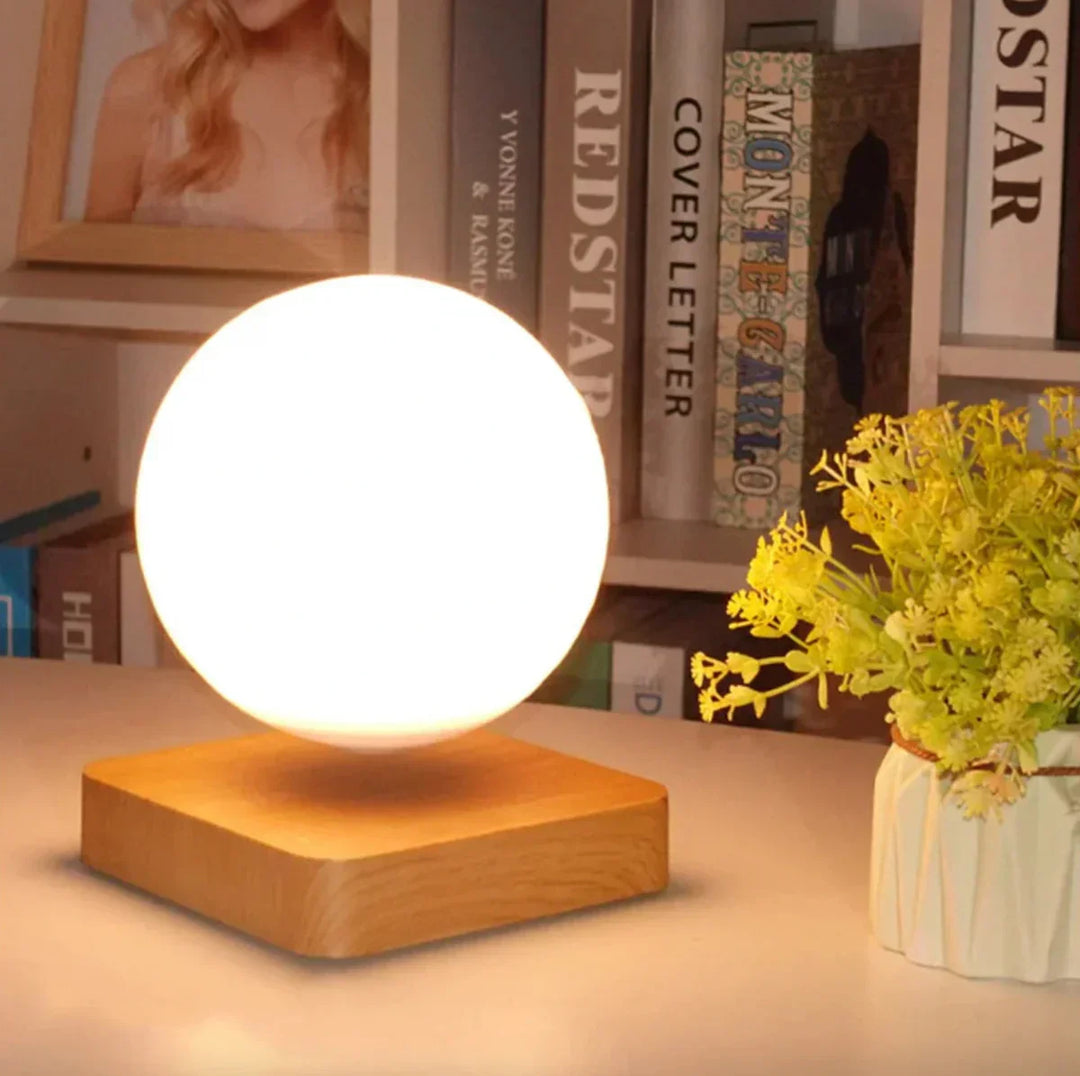Levitating moon lamp, 3D printed lunar globe, floating light, unique home decor & ambient lighting.