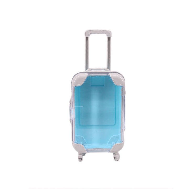 Pretend play doll suitcase, a vibrant 18-inch travel accessory for kids' creative stories.