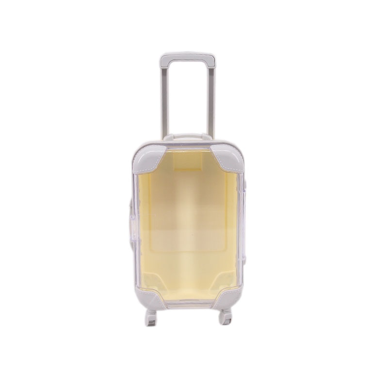 Colorful doll travel suitcase, a durable 18-inch accessory for kids' imaginative pretend play.