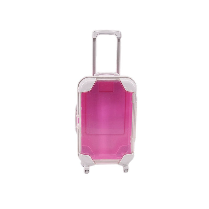 Lightweight doll luggage, a colorful 18-inch accessory for children's imaginative play.
