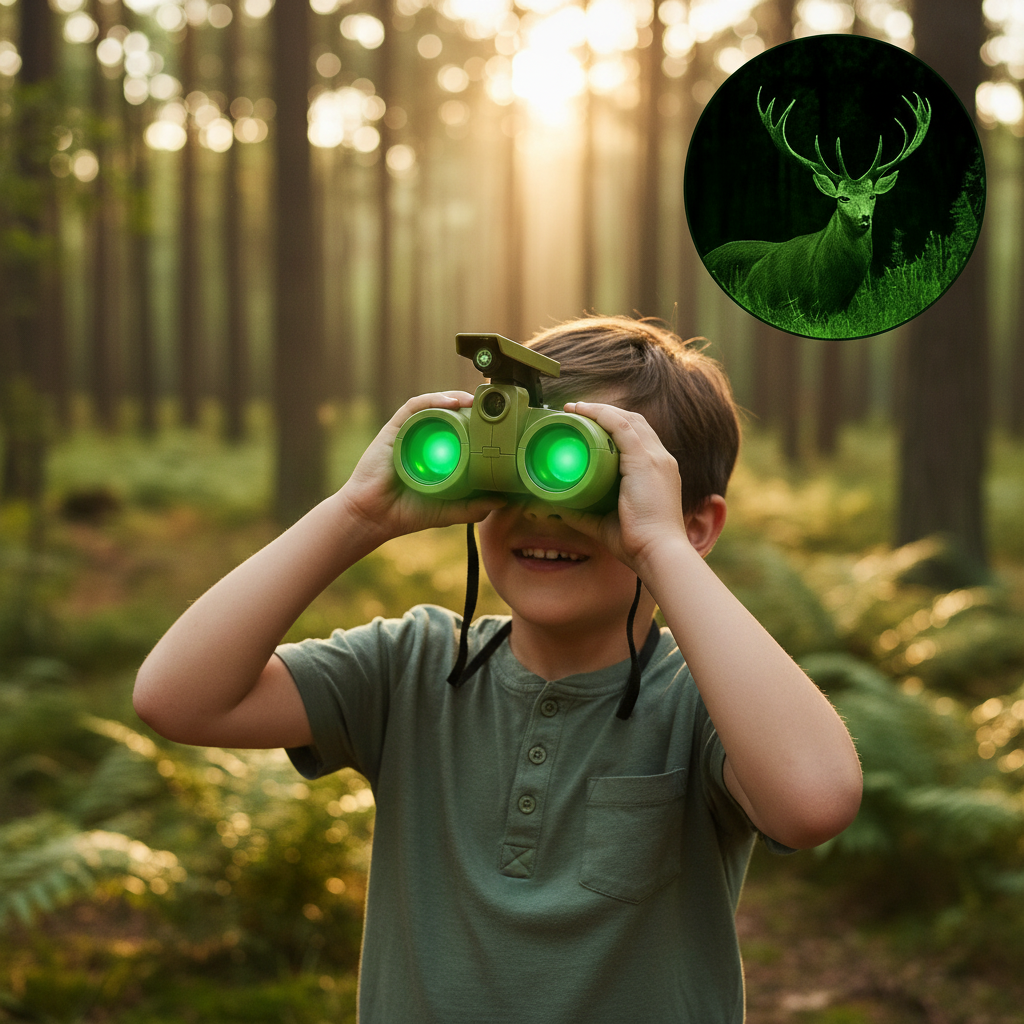 Lightweight children's binoculars for kids' outdoor exploration & nature discovery. Durable educational toy for adventure.