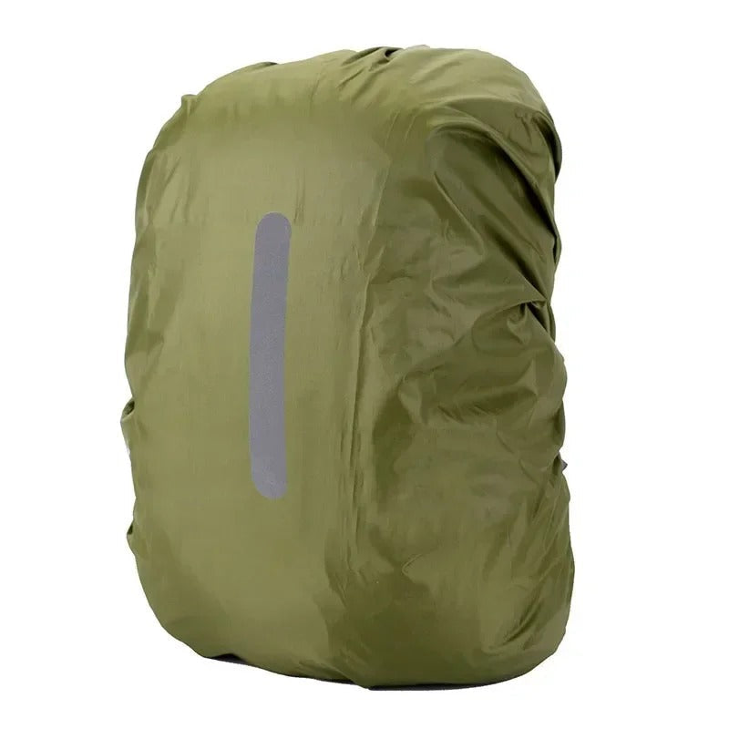 Ultra-lightweight reflective backpack rain cover, easy to pack for hiking, travel, and wet-weather commuting.