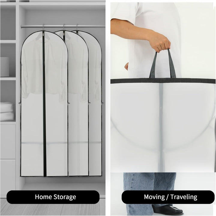 Travel-friendly 70-inch dress bag with zipper, ideal for transporting long garments & formal wear.