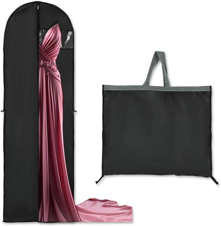 Breathable 70-inch garment storage bag with full zipper and window for easy clothing identification.