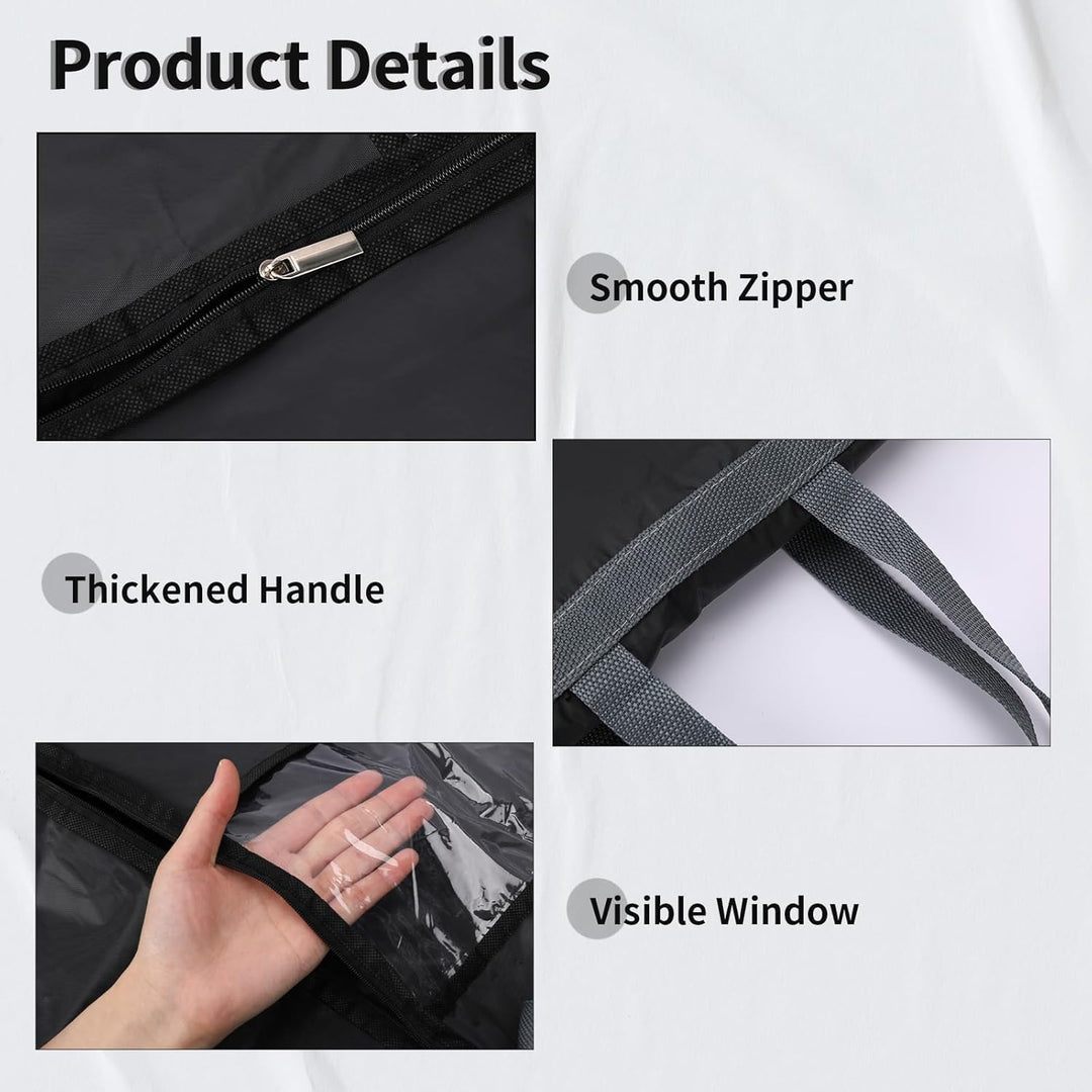 Extra long 180cm garment bag with durable zipper & window. Ideal for keeping formal wear pristine.