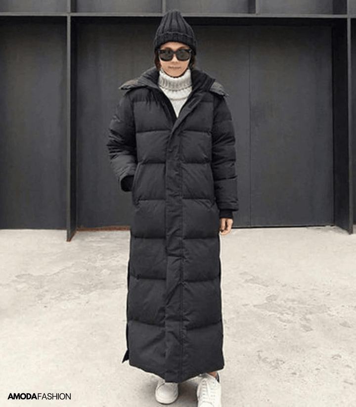 Luna Oversized Women's Winter Parka in black, offering ultimate warmth, weatherproof protection & stylish cold-weather fashion.