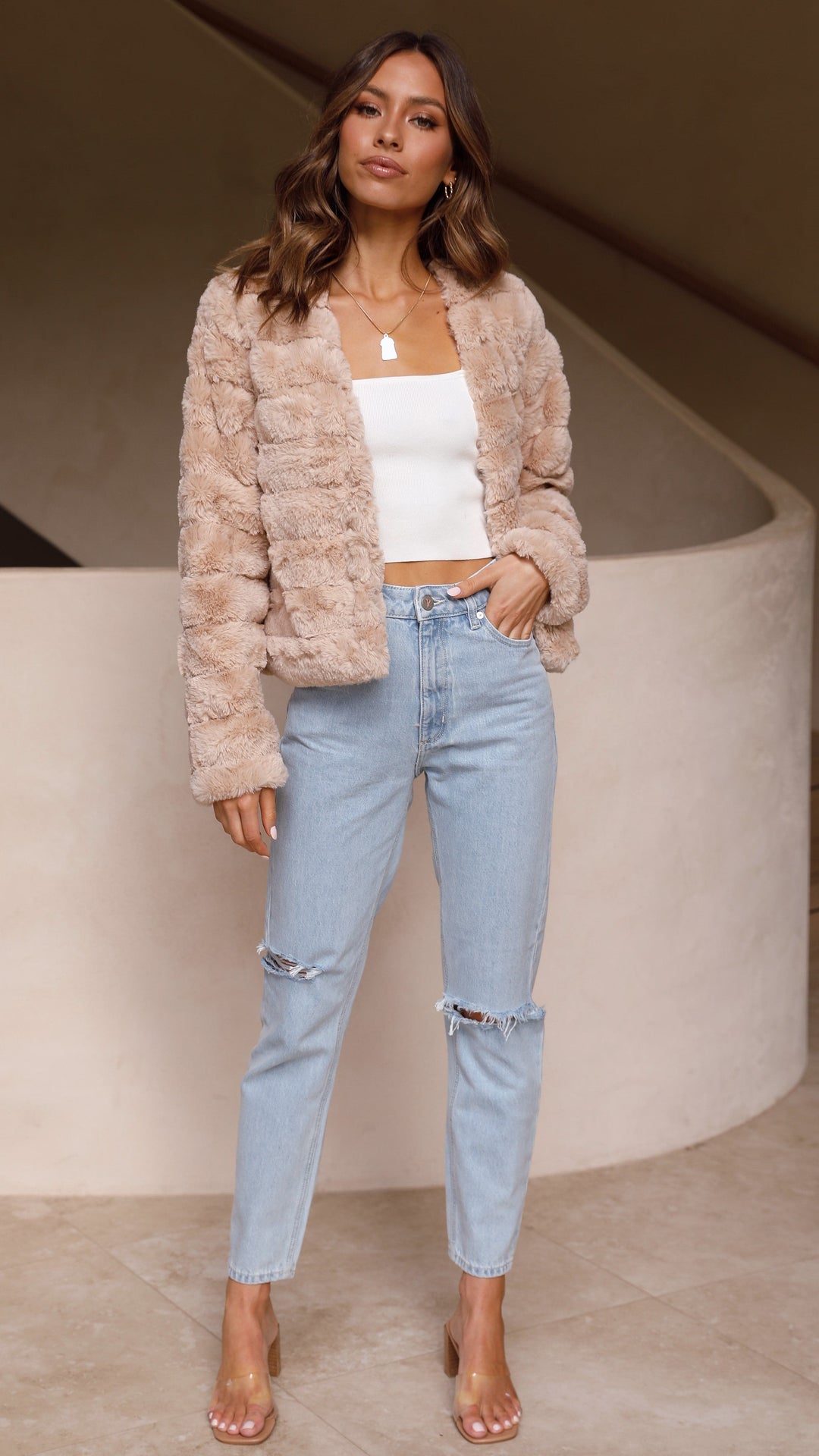 Smart women's cropped jacket, Veloura luxe style for elegant fashion.