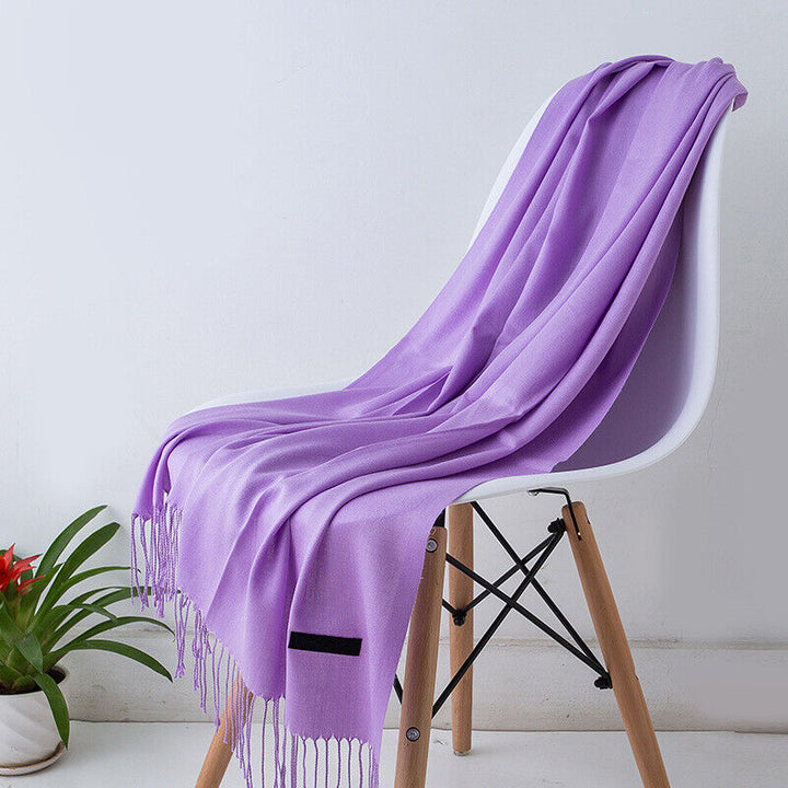 Comfortable & warm Bria cashmere scarf for women. Luxurious winter fashion essential and stylish wrap.