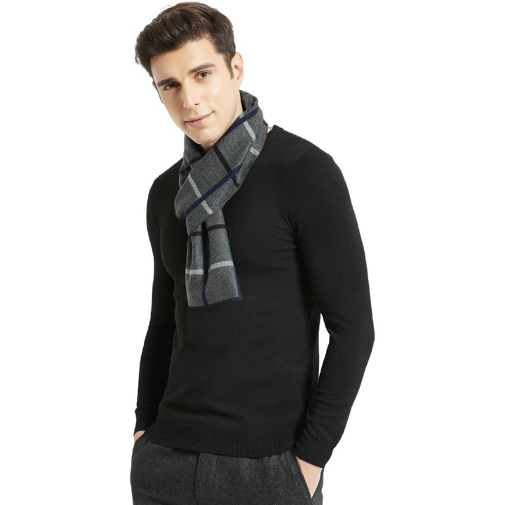 Men's Ryan cashmere winter scarf, soft, warm, and stylish for cold weather comfort.