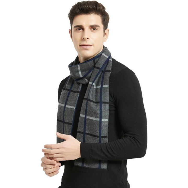 Ultimate warmth men's cashmere winter scarf, a comfortable and stylish cold weather choice.
