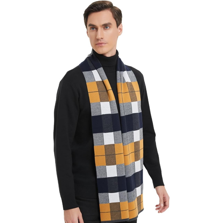 Stylish men's cashmere scarf, a versatile winter accessory & luxury gift for him.