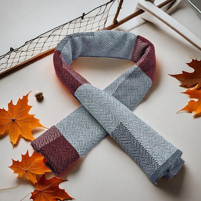 Men's luxury cashmere winter scarf, ensuring warmth and a sophisticated look in cold.