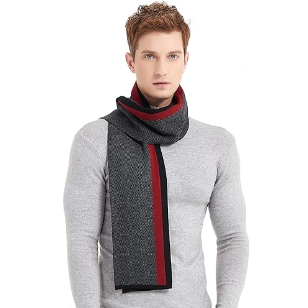 High-quality men's cashmere winter scarf, providing luxurious softness & warmth.