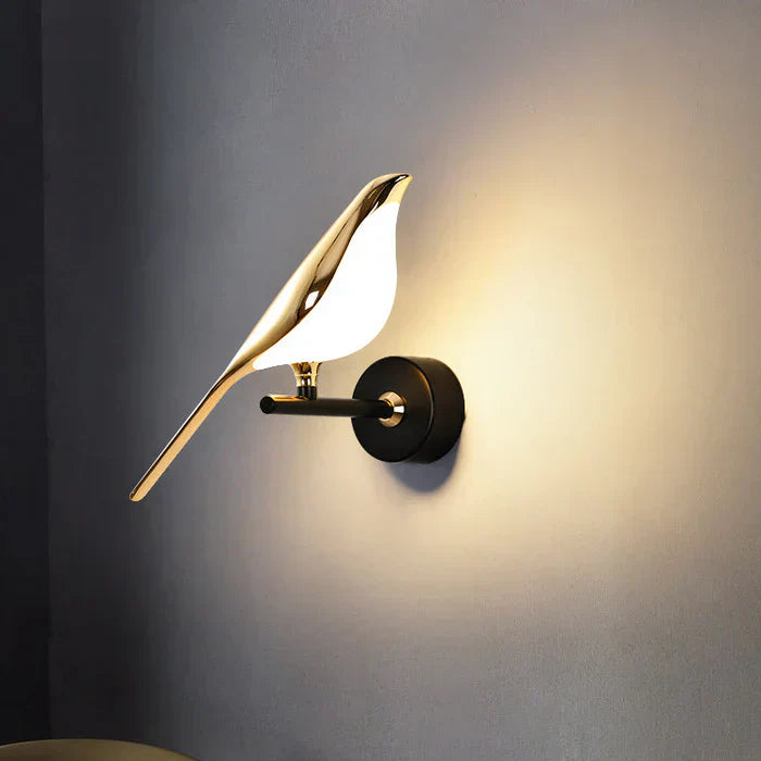 Luxurious modern LED wall lamp with a sleek gold finish. Perfect for elegant home decor and ambient lighting.