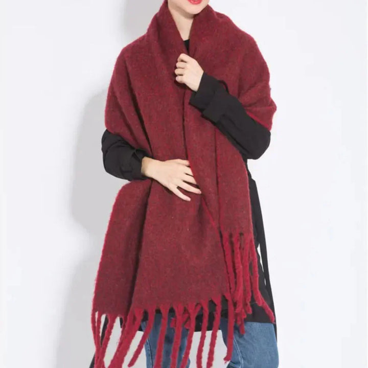 Elegant women's cashmere winter scarf, cozy & warm. A soft luxury fashion accessory.