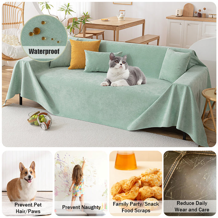 Luxurious waterproof chenille sofa cover, non-slip design, available in multiple colors. Versatile and stylish for all season