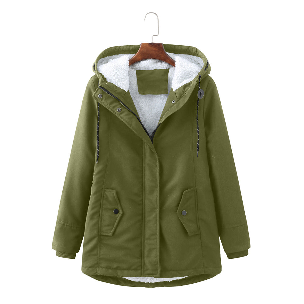 Stay warm & chic in Aurora women's luxurious winter parka, ideal cold weather outerwear fashion.