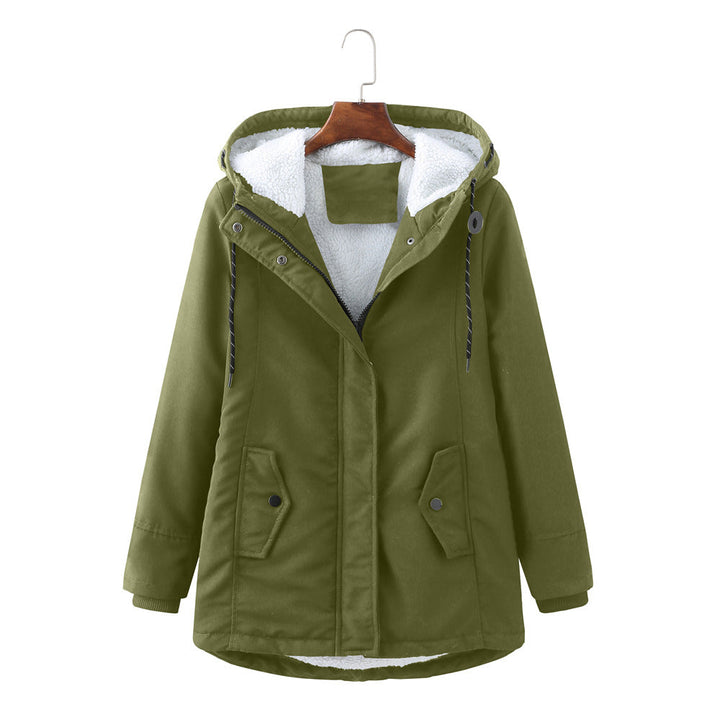 Stay warm & chic in Aurora women's luxurious winter parka, ideal cold weather outerwear fashion.