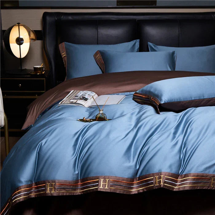 Experience ultimate comfort and style with this elegant embroidered soft cotton bedding set.