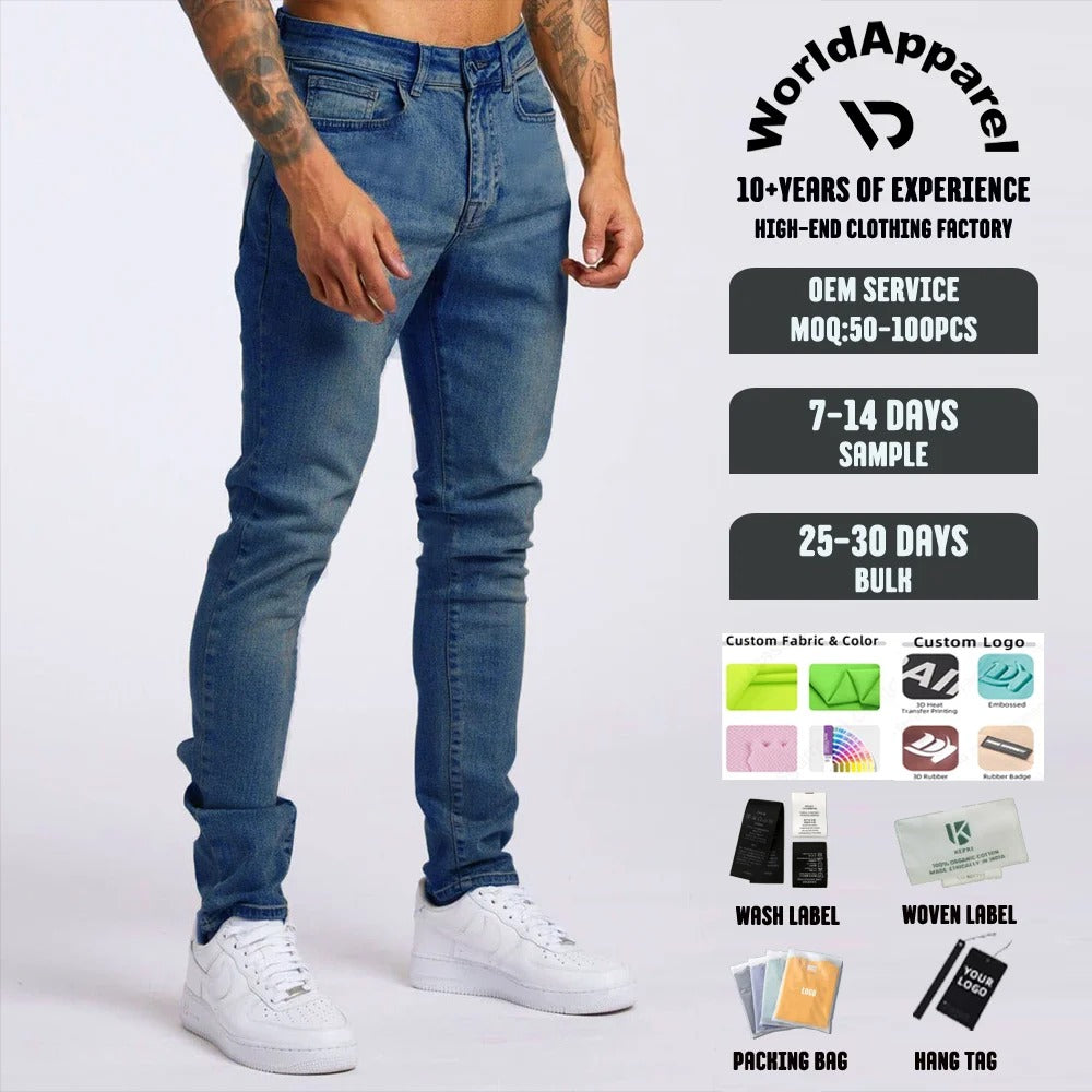 Men's Tapered Fit Stretch Denim Joggers