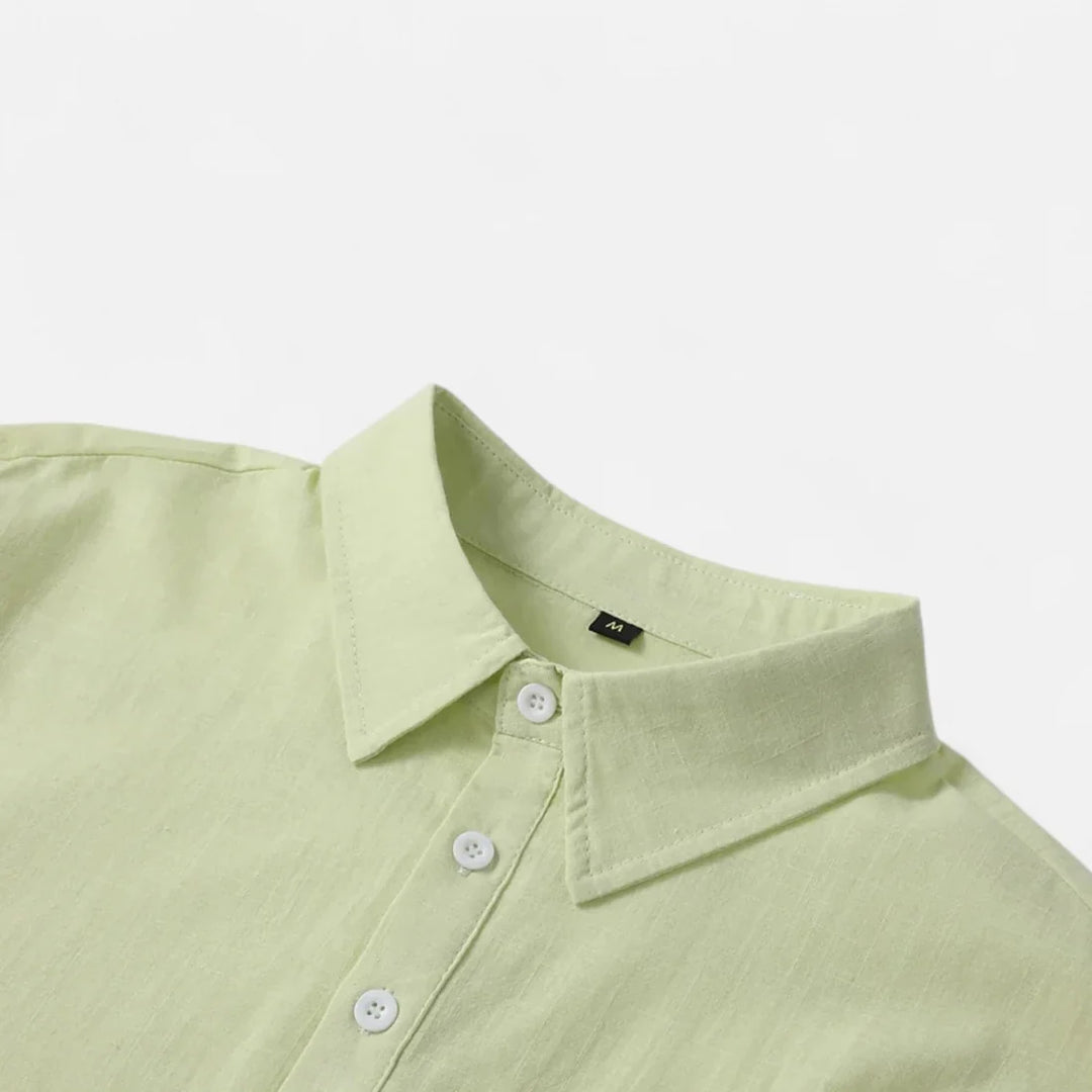 Stylish men's button-up polo shirt in a relaxed fit, ideal for casual summer wear & mens fashion.