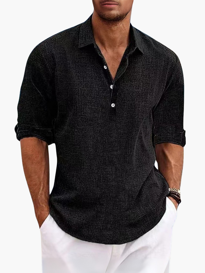 Grey short sleeve men's polo shirt, offering lightweight comfort for everyday casual and resort wear.