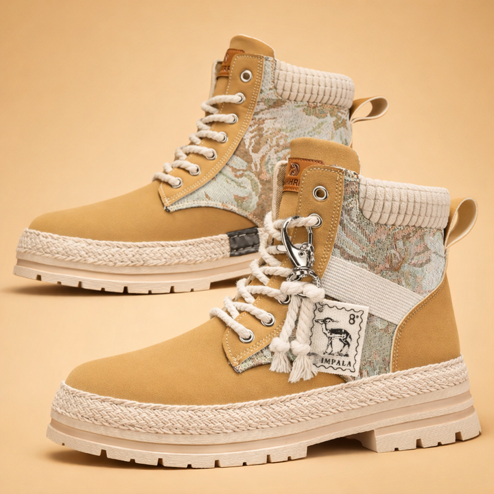 Men's Archie statement lace-up ankle boots, perfect for street style & urban exploration. Durable & trendy high-top design.