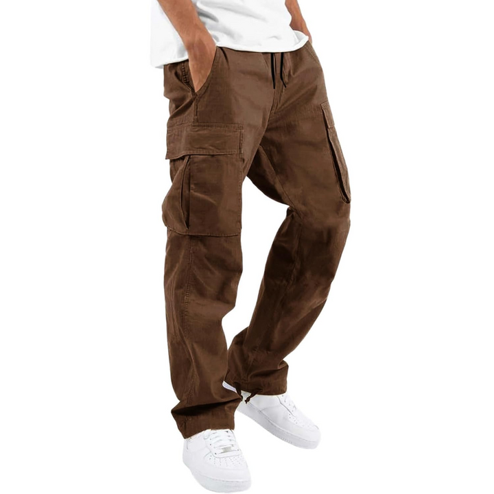 Men's durable cargo joggers with practical pockets, suitable for outdoor adventures.