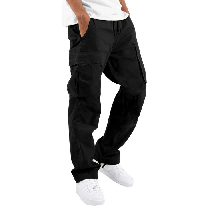 Stylish men's cargo joggers, blend of casual comfort and active design.