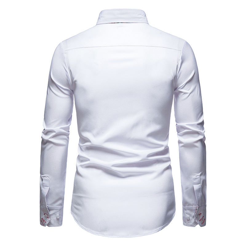 Sophisticated Arvid slim fit dress shirt for men, highlighting fabric & classic formal style.