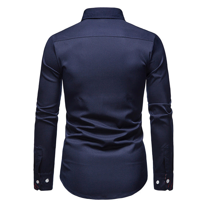 Men's Arvid slim fit dress shirt, showcasing elegant drape for business & evening formal wear.