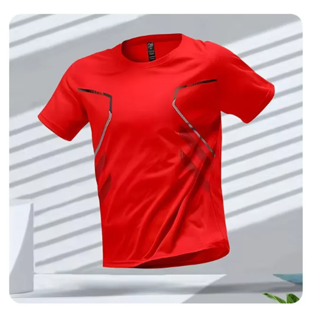 Men's athletic performance t-shirt, short sleeve, ideal workout gear for gym & activewear. Stay cool & dry.