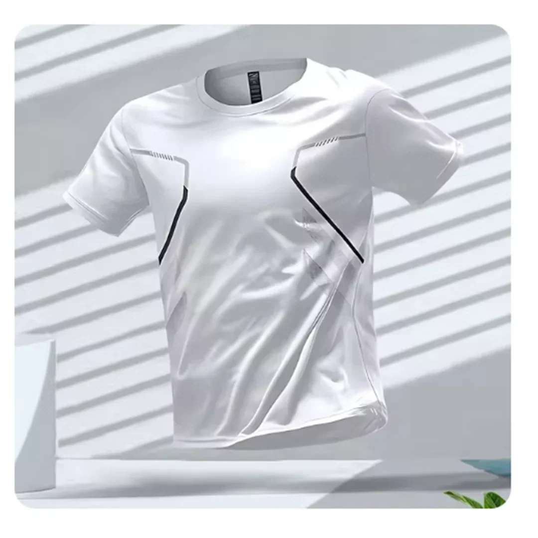 Stylish men's short sleeve sports wear, moisture-wicking activewear. Excellent for an active lifestyle.