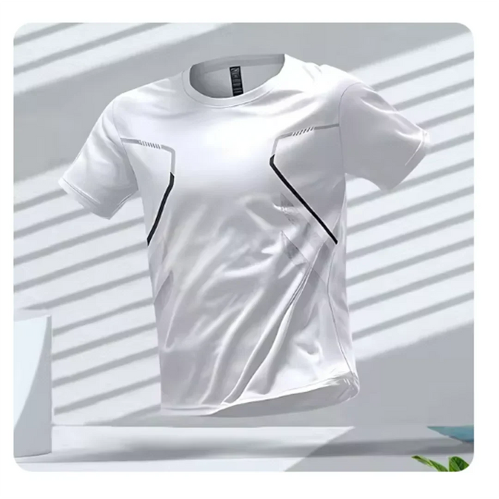 Stylish men's short sleeve sports wear, moisture-wicking activewear. Excellent for an active lifestyle.