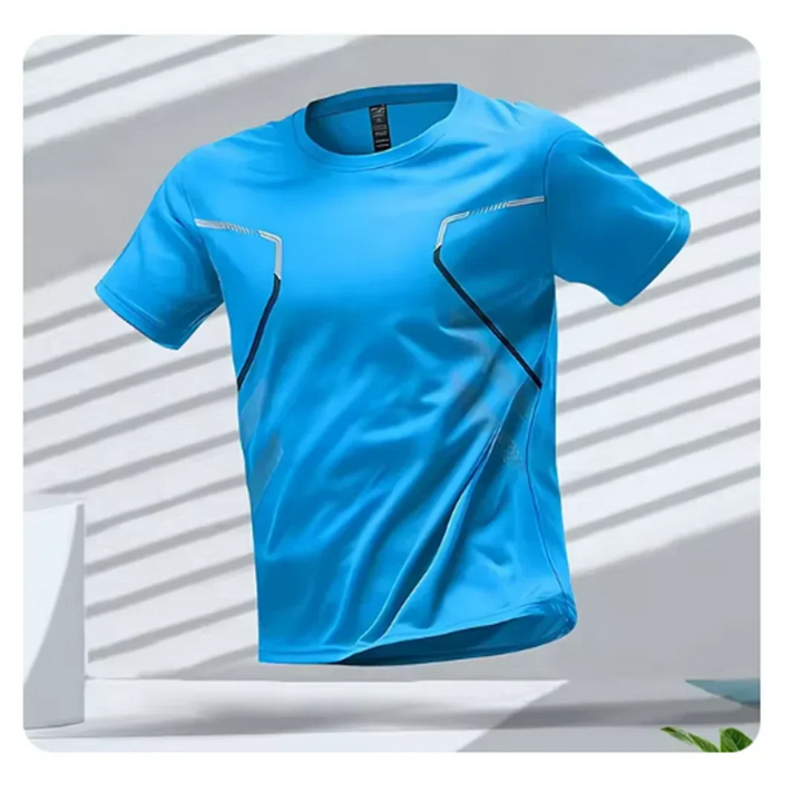 Men's activewear t-shirt ensures you stay dry & cool during any sport or workout with advanced tech fabric.