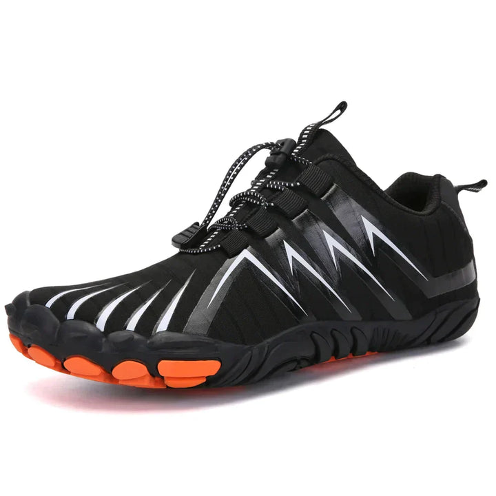 Versatile men's barefoot shoes for running, hiking, gym training. Flexible, minimalist athletic footwear.