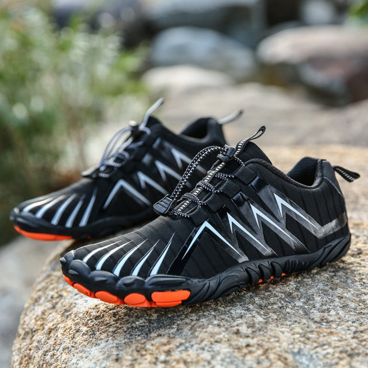 Flexible men's barefoot shoes for unrestricted running & hiking. Minimalist athletic training footwear.