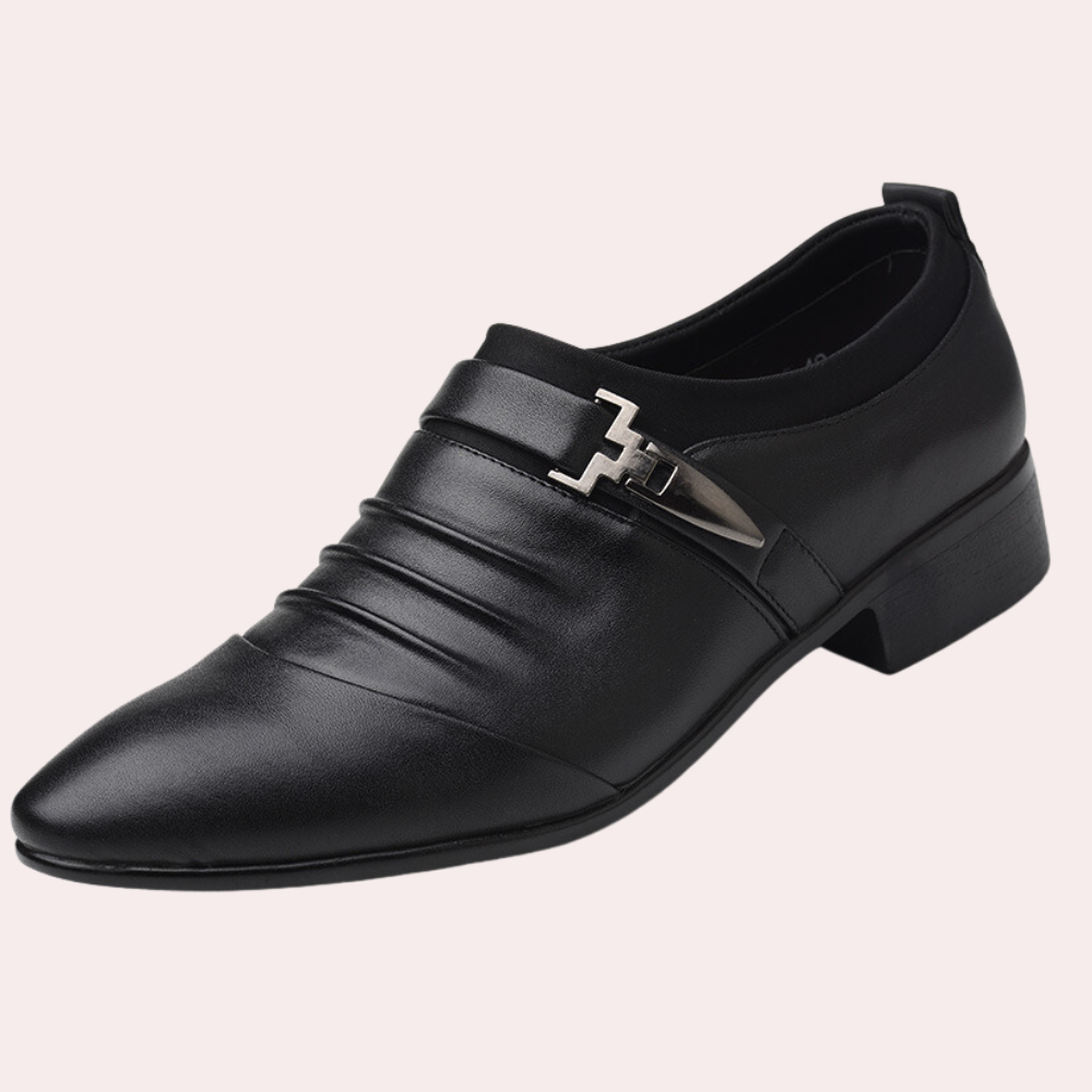 Men's black slip-on loafers for weddings & formal occasions. Comfortable, classic dress shoes.