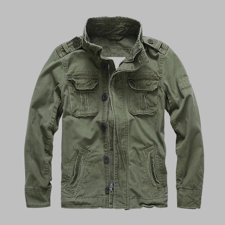 Stylish men's military style camouflage jacket. Durable outerwear perfect for casual everyday wear & outdoor adventures.