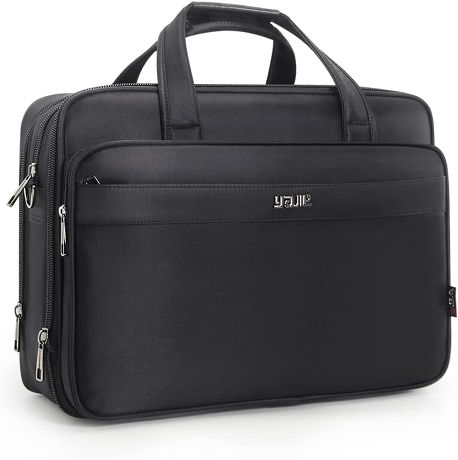 Men's canvas laptop briefcase, perfect for professional business travel and work.