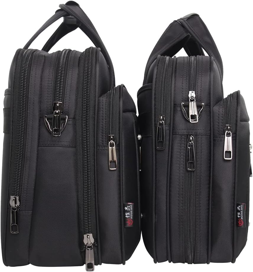 Durable men's canvas business travel laptop bag with padded tech protection.