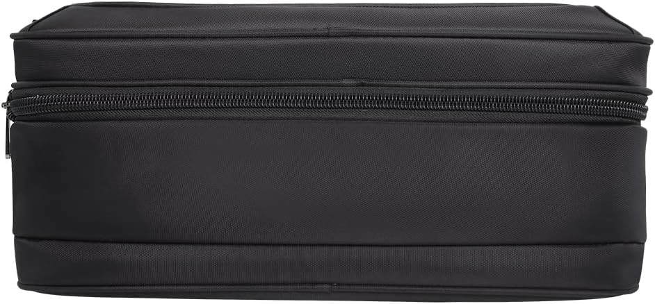 Organized men's canvas laptop briefcase with multiple compartments for business essentials.