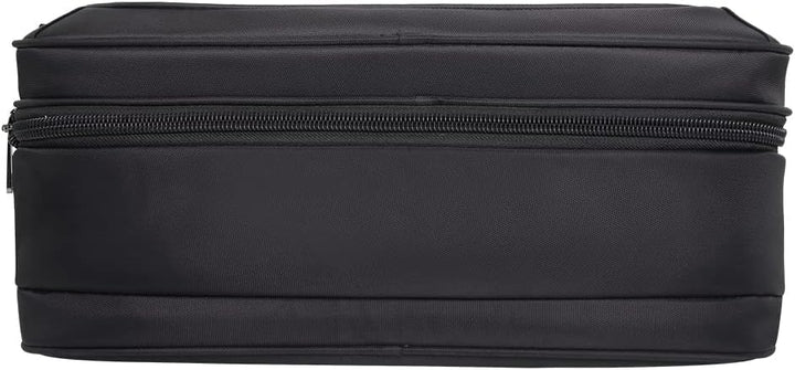 Organized men's canvas laptop briefcase with multiple compartments for business essentials.