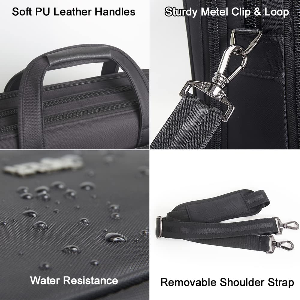 Men's canvas laptop briefcase, a professional business travel & work bag with tech protection.