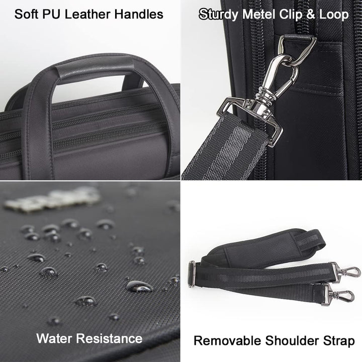 Men's canvas laptop briefcase, a professional business travel & work bag with tech protection.