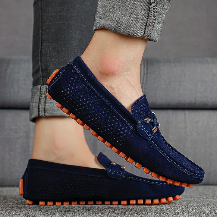 Classic black men's loafers. Comfortable slip-on shoes for versatile smart casual & everyday effortless style.