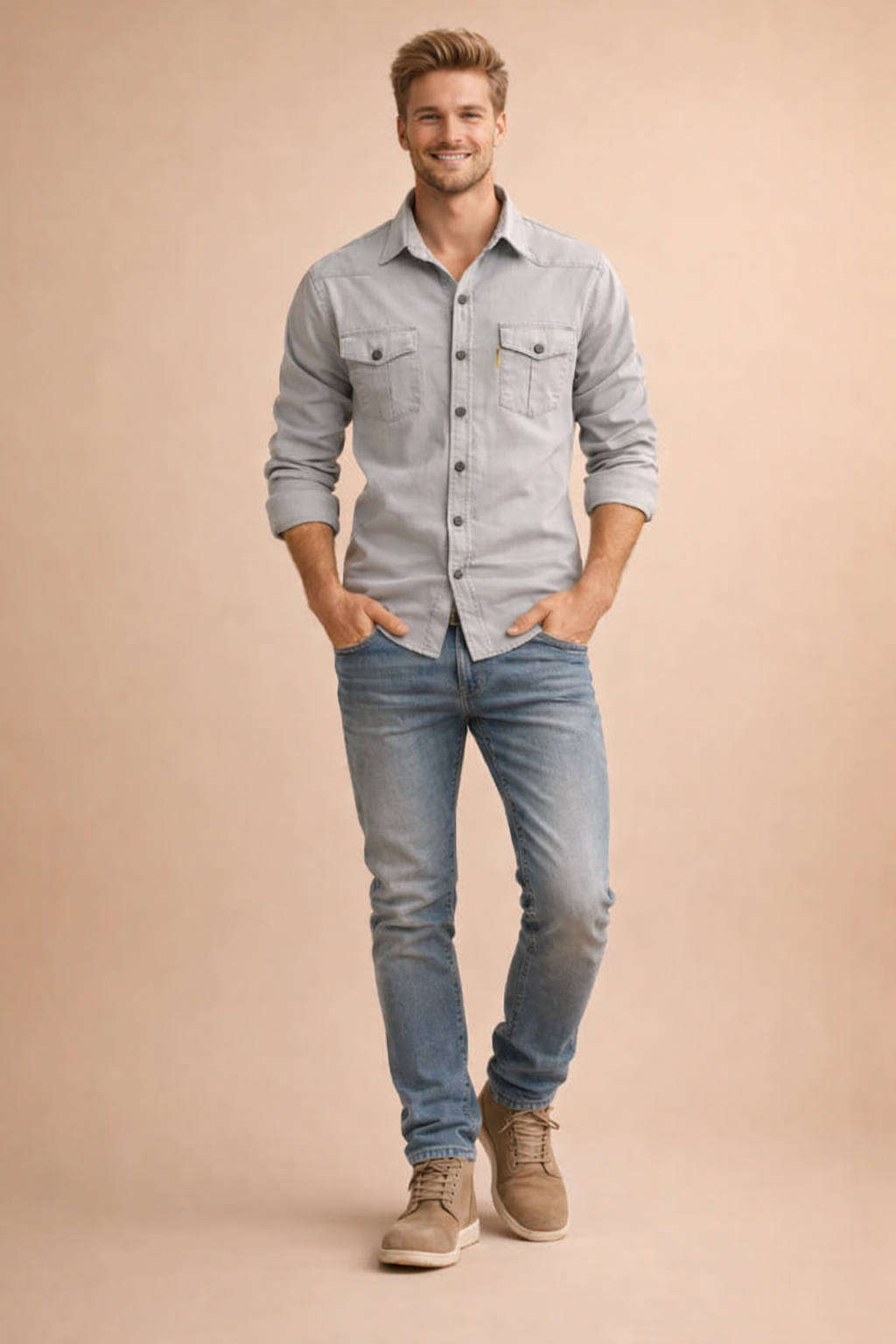 Men's Classic Button-Down Shirt for timeless everyday style. Versatile long sleeve top for casual or formal wear.
