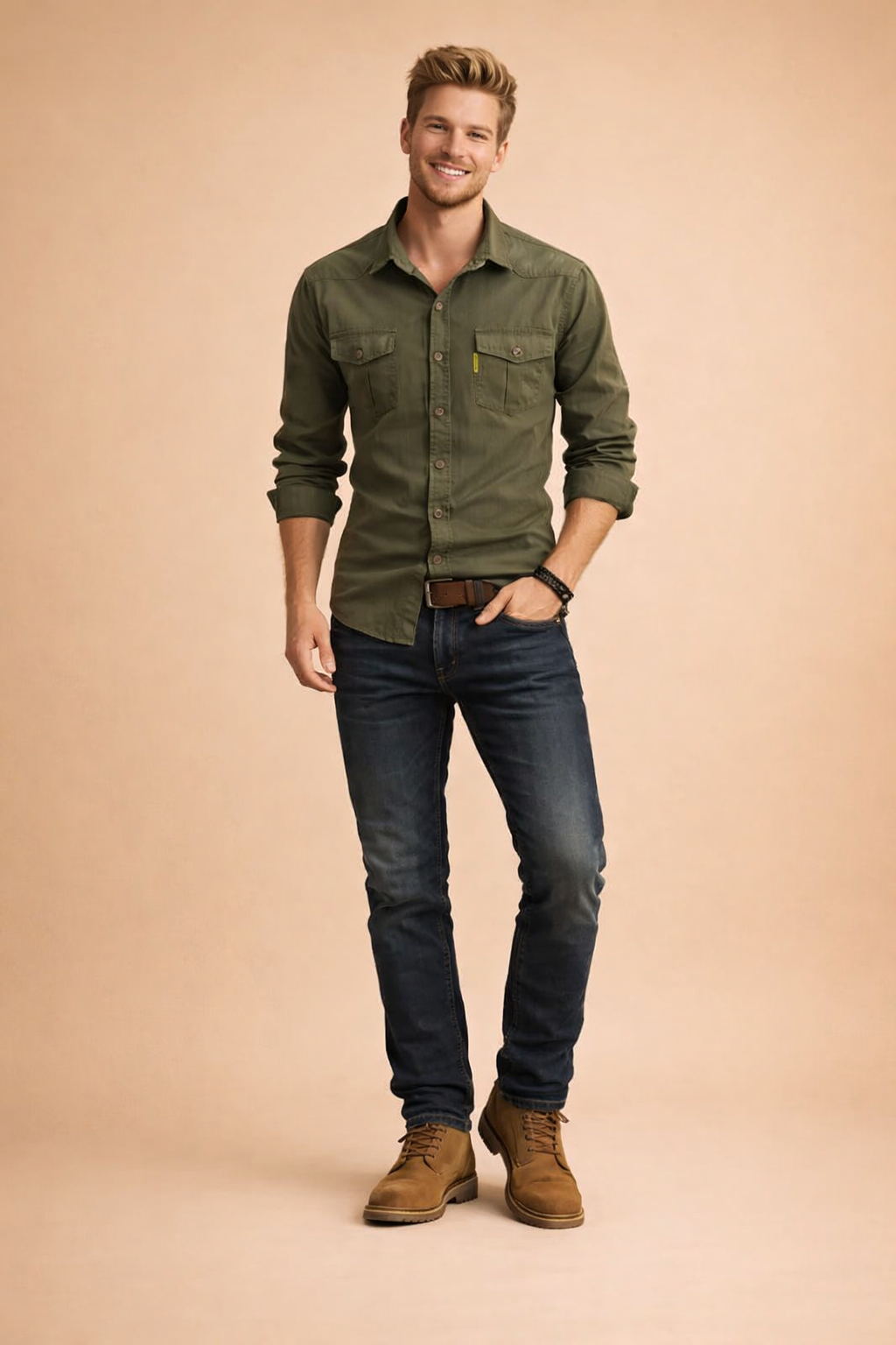 Elegant black men's classic button-down shirt. Timeless long sleeve men's top for versatile casual & formal wear.